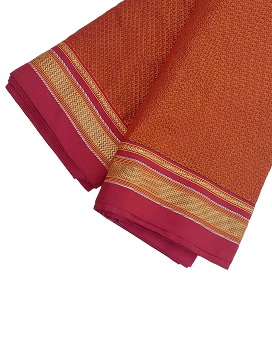 Khana / Khunn Blouse Piece - Dark Orange with Golden blend Khana / Khunn Blouse Piece - Dark Orange with Golden blend