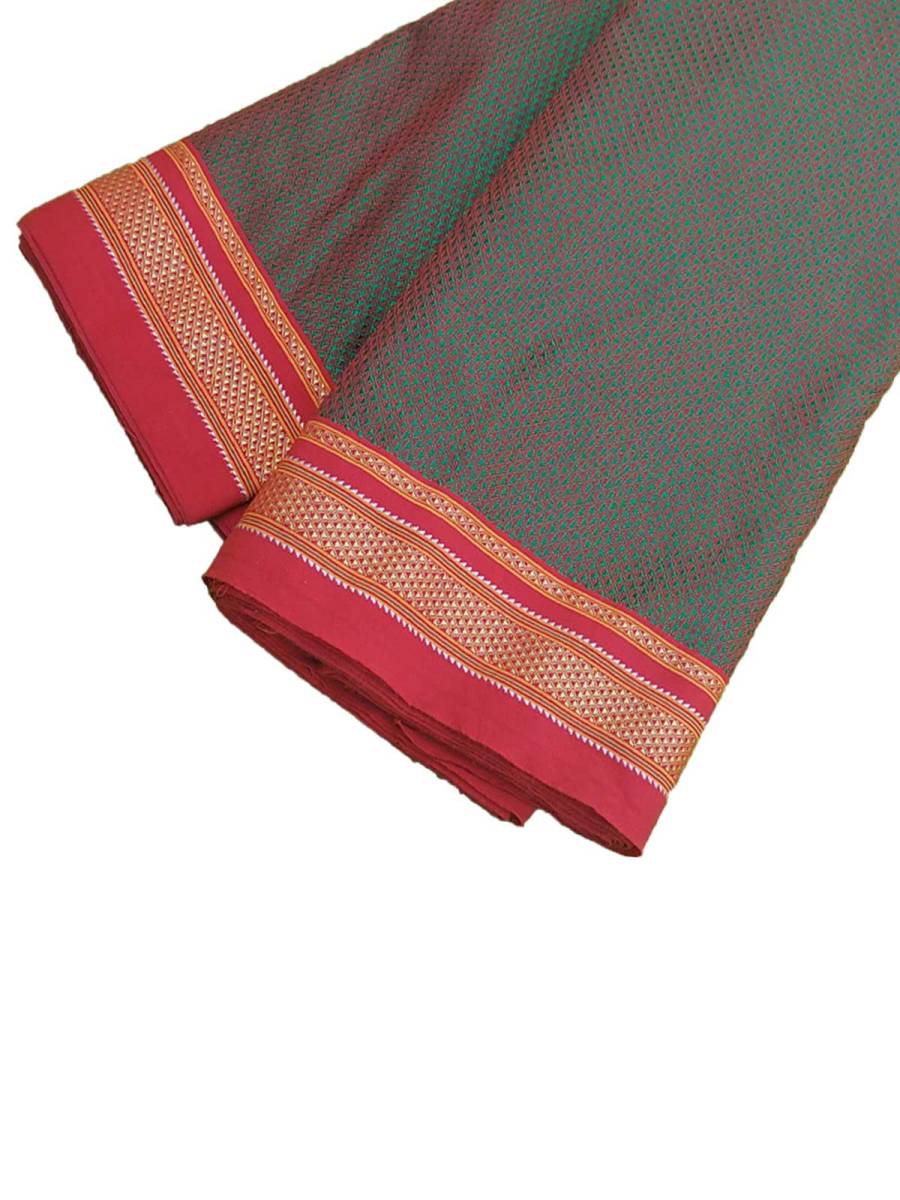 Khana / Khunn Blouse Piece - Silver Green with Maroon blend Khana / Khunn Blouse Piece - Silver Green with Maroon blend