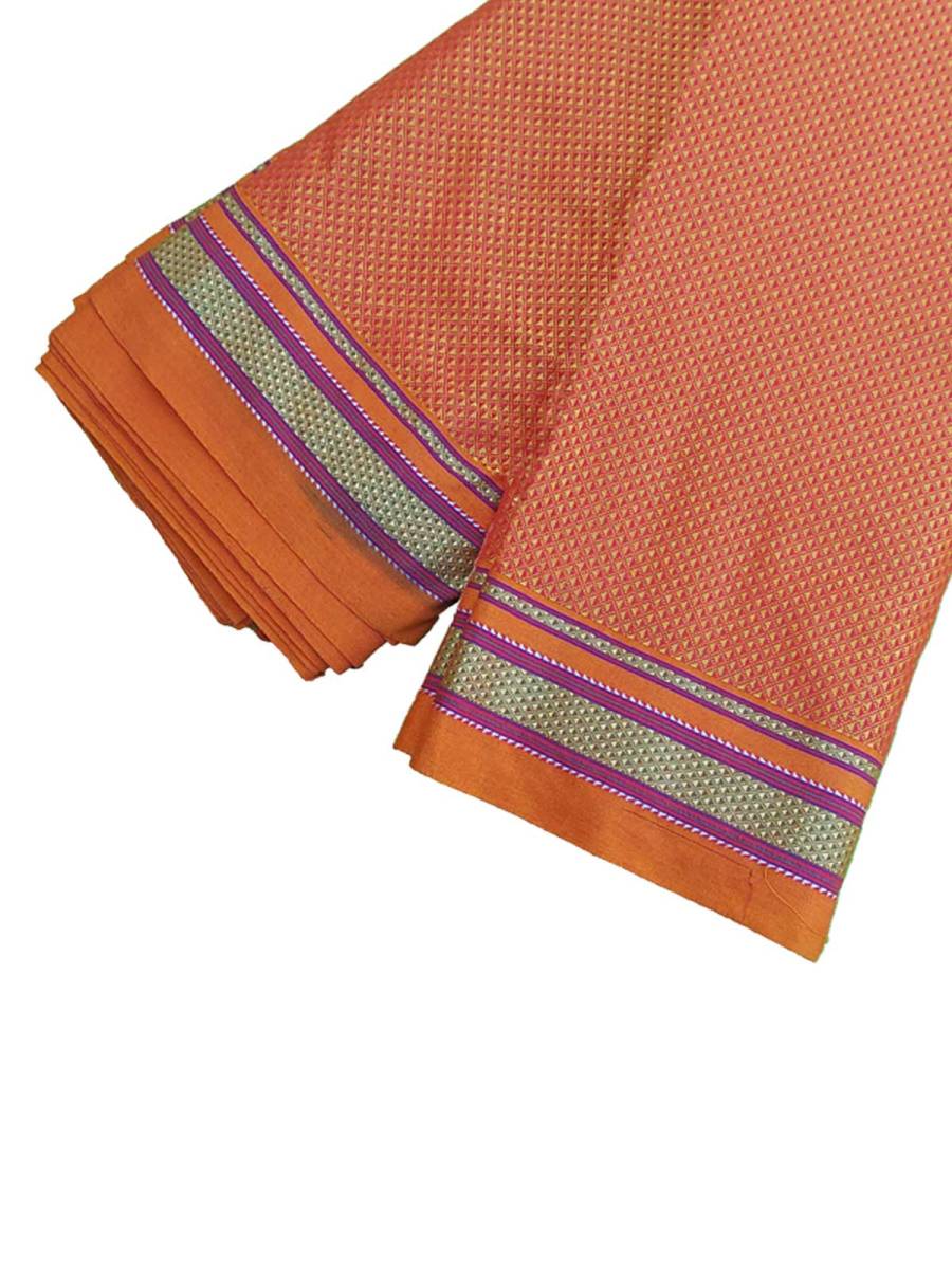Khana / Khunn Blouse Piece - Orange with Golden blend Khana / Khunn Blouse Piece - Orange with Golden blend
