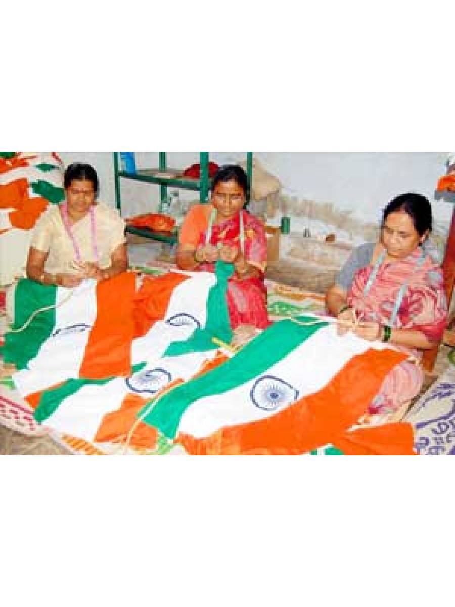 The Indian National Flag | Khadi Cotton Tiranga | 6 inch x 4 inch - Table Flag | BIS - IS1 approved