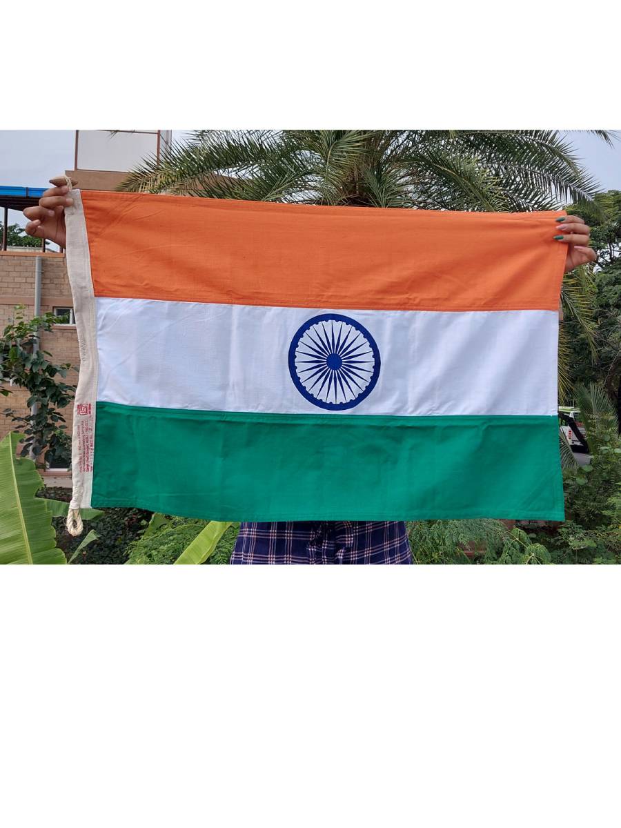 The Indian National Flag | Khadi Cotton Tiranga | 3 Ft x 2 Ft | BIS - IS1 approved
