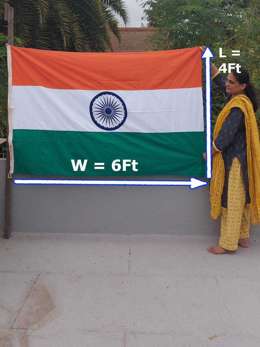 The Indian National Flag | Khadi Cotton Tiranga | 6 Ft X 4 Ft | BIS - IS1 approved The Indian National Flag | Khadi Cotton Tiranga | 6 Ft X 4 Ft | BIS - IS1 approved