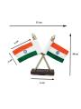 National Flag | Khadi Cotton Tiranga | 6cm x 4cm | Small cross Table Flag | Car dashboard Flag
