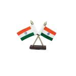 National Flag | Khadi Cotton Tiranga | 6cm x 4cm | Small cross Table Flag | Car dashboard Flag
