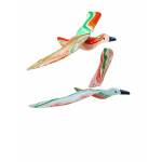 Wooden Bird Tiranga pair  -  Set of 2 - Garden/Outdoor Decor