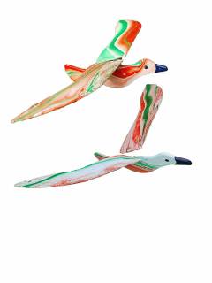 Wooden Bird Tiranga pair  -  Set of 2 - Garden/Outdoor Decor