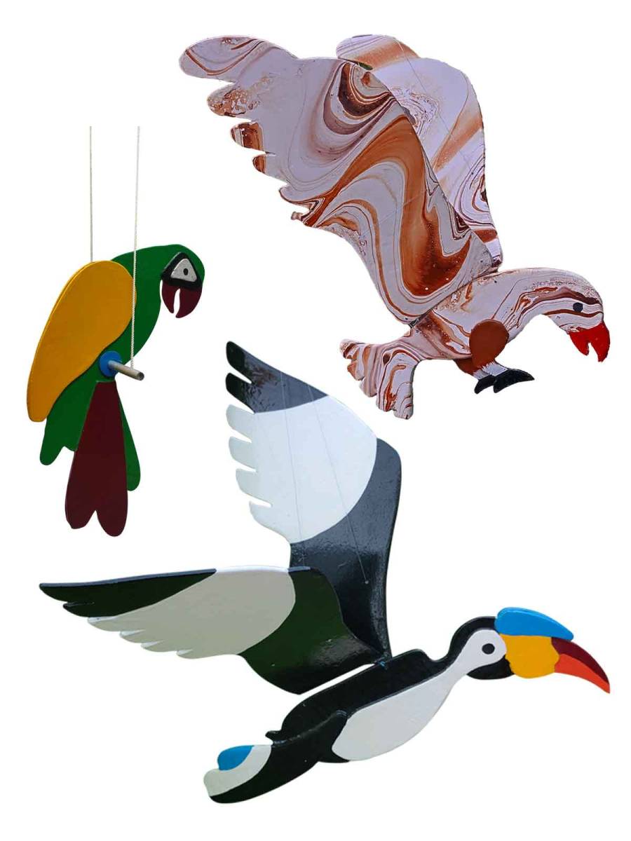 Wooden Birds - Combo1 - HornBill, Parrot, Eagle - Garden/Outdoor Decor Wooden Birds - Combo1 - HornBill, Parrot, Eagle - Garden/Outdoor Decor