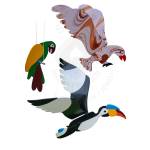 Wooden Birds - Combo1 - HornBill, Parrot, Eagle - Garden/Outdoor Decor
