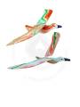 Wooden Bird Tiranga pair  -  Set of 2 - Garden/Outdoor Decor
