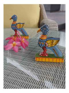 Handcrafted Wooden Carved Bird - Garuda - Eagle Figurine - Set of 2 - Orissa Crafts - Home Decor

