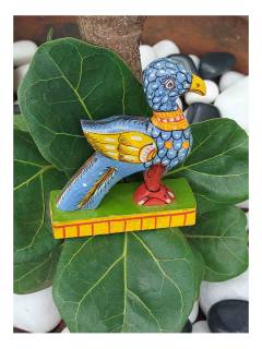 Handcrafted Wooden Carved Bird - Garuda - Eagle Figurine - Set of 2 - Orissa Crafts - Home Decor
