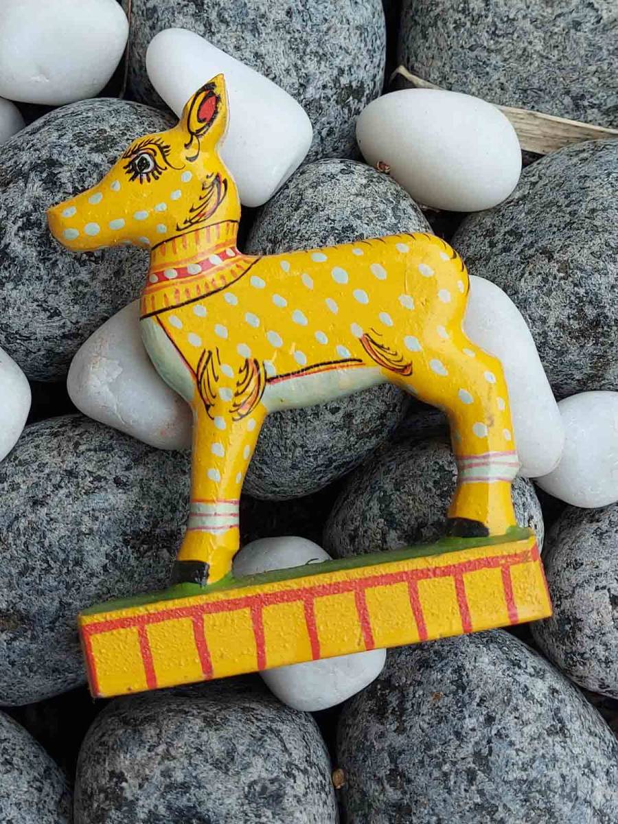 Handcrafted Wooden Carved Animal - Harina - Deer Figurine - Set of 2 - Orissa Crafts - Home Decor