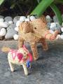 Orissa Coir Crafts - Handcrafted Elephant Mother and Baby Figurine - Home Decor