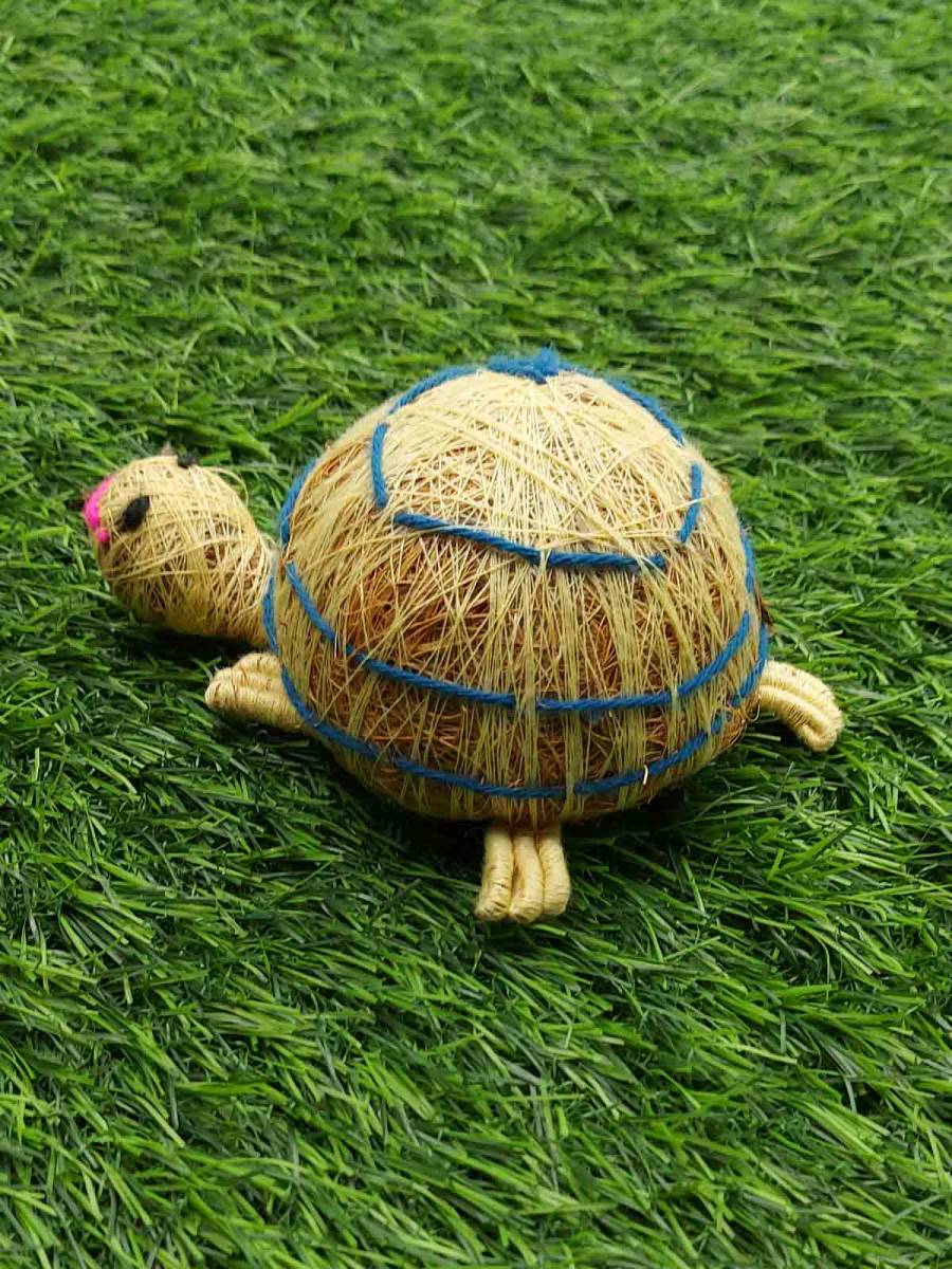 Orissa Coir Crafts - Handcrafted Tortoise Figurine - Set of 2 - Home Decor