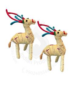 Orissa Coir Crafts - Handcrafted Deer Figurine - Set of 2 - Home Decor
