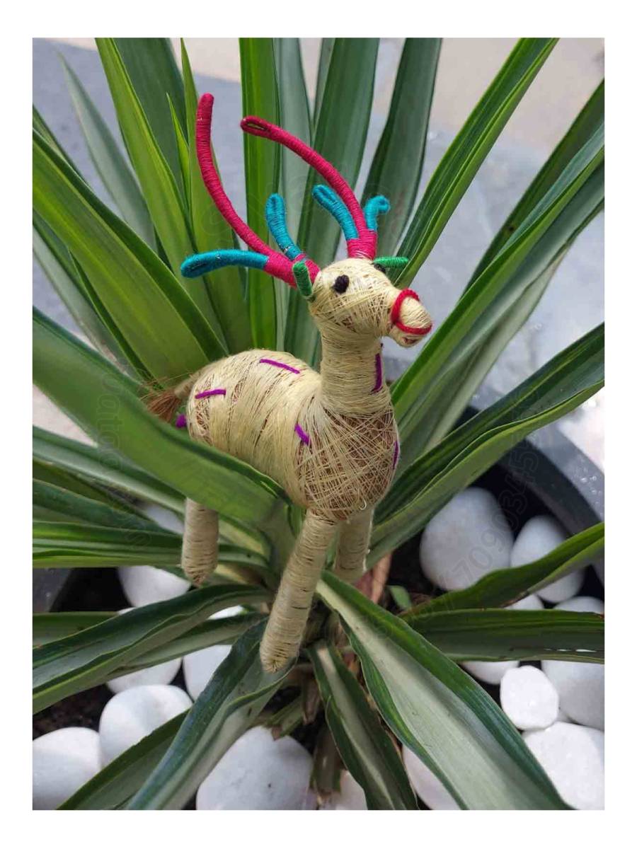 Orissa Coir Crafts - Handcrafted Deer Figurine - Set of 2 - Home Decor

