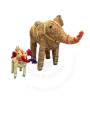 Orissa Coir Crafts - Handcrafted Elephant Mother and Baby Figurine - Home Decor
