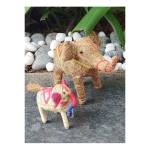 Orissa Coir Crafts - Handcrafted Elephant Mother and Baby Figurine - Home Decor
