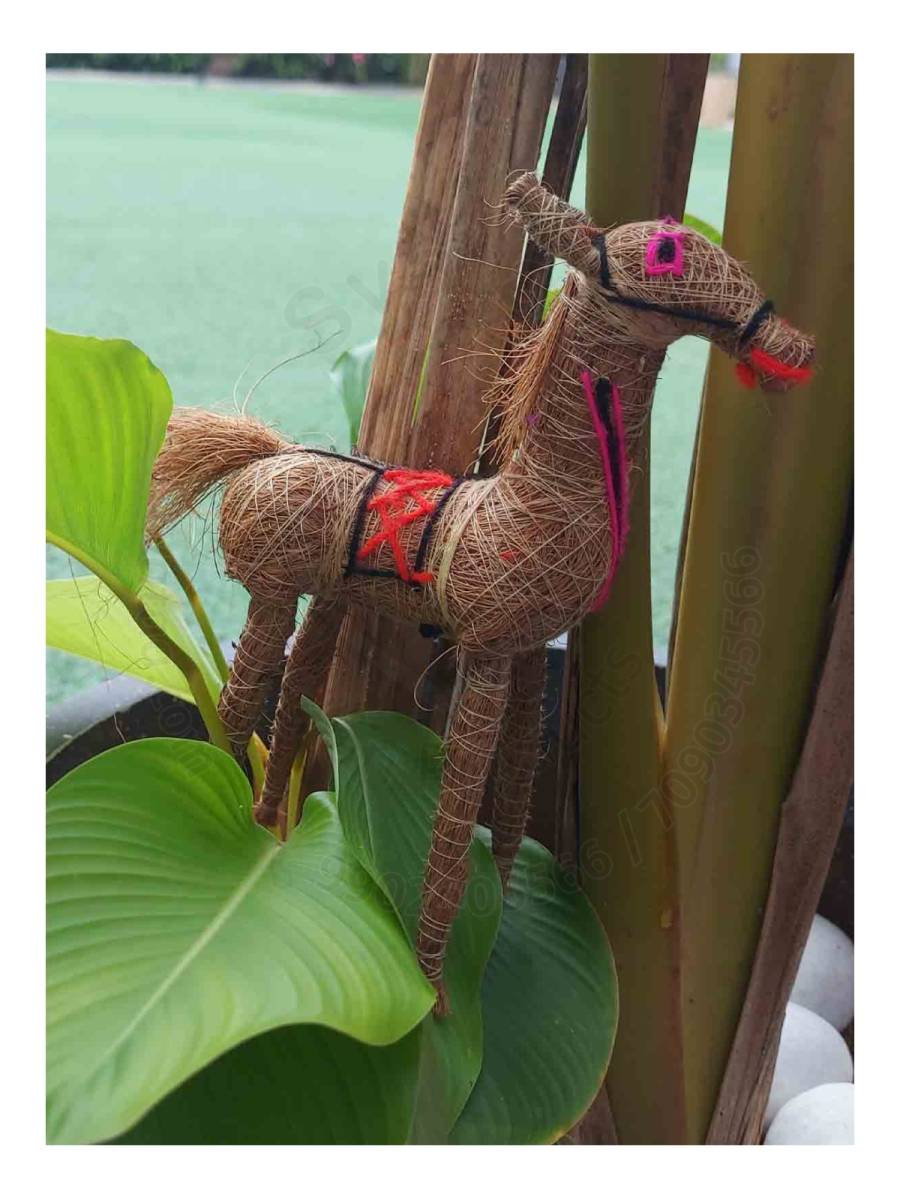 Orissa Coir Crafts - Handcrafted Horse Figurine - Home Decor

