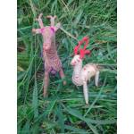 Orissa Coir Crafts - Handcrafted  Deer - Mother and Baby Figurine - Home Decor