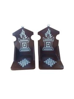 Festive - Diya Stand - Set of 2 - Wall Hanging - Brown

