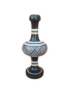Wooden Vase - Abstract Art - Black & White
