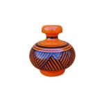 Wooden Vase - Abstract Art - Orange
