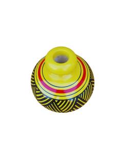 Wooden Vase - Abstract Art - Yellow
