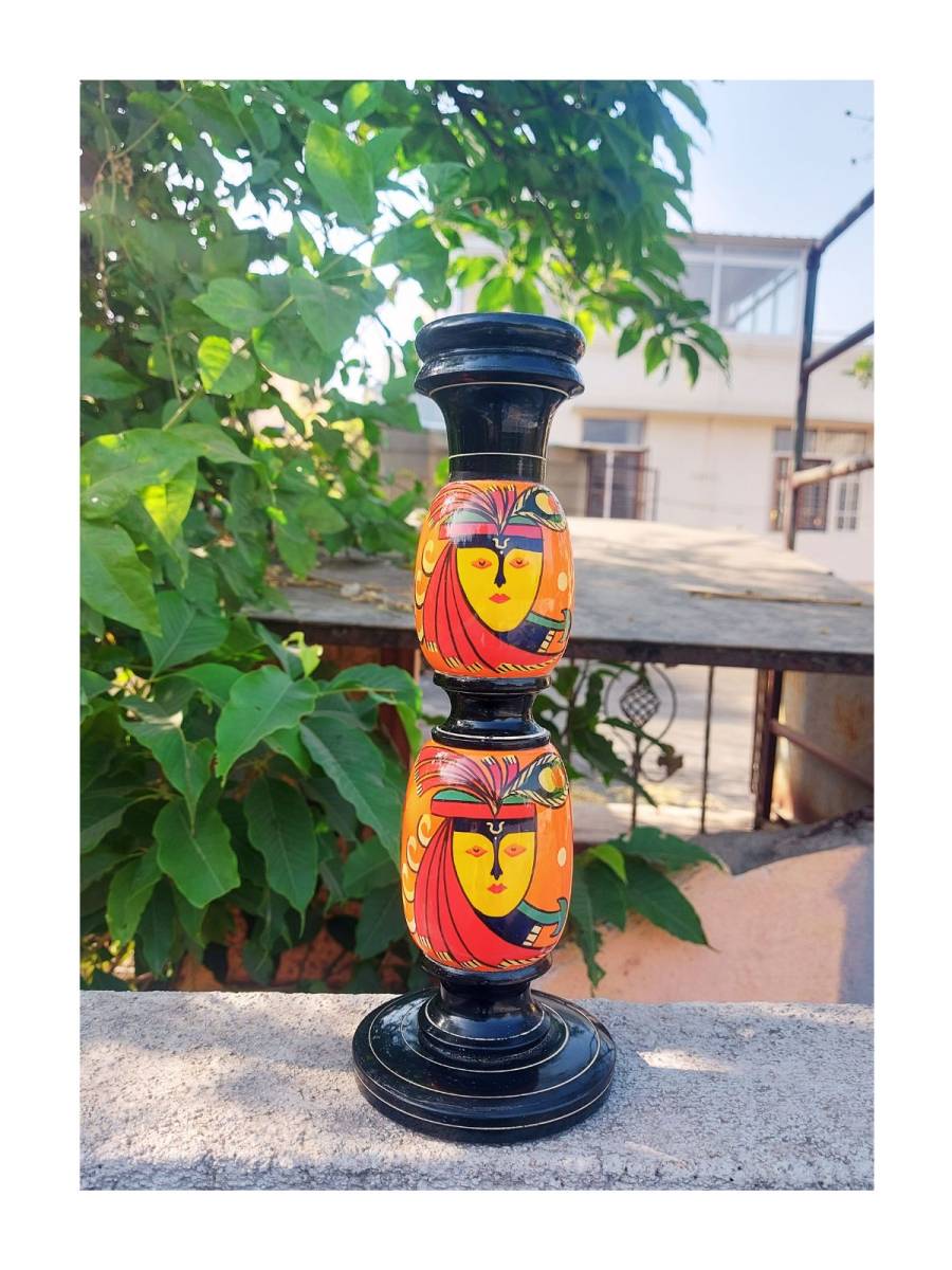 Wooden Vase - Set of 2 - Tribal Art Krishna
Wooden Vase - Set of 2 - Tribal Art Krishna