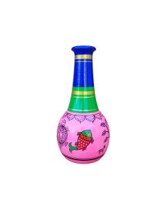 Wooden Vase - Madubani Art - Pink
