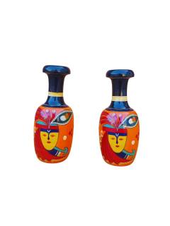 Wooden Vase - Set of 2 - Small - Tribal Art Krishna
