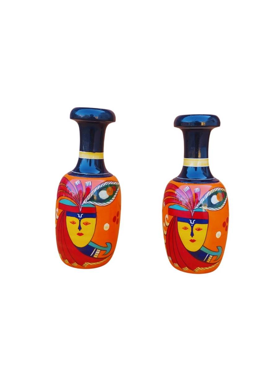 Wooden Vase - Set of 2 - Small - Tribal Art Krishna
Wooden Vase - Set of 2 - Small - Tribal Art Krishna