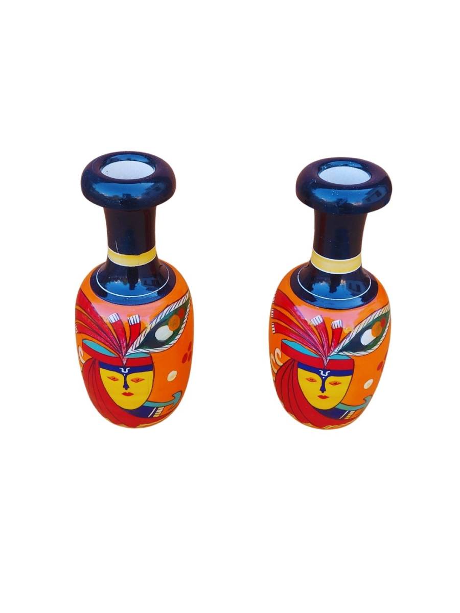 Wooden Vase - Set of 2 - Small - Tribal Art Krishna
Wooden Vase - Set of 2 - Small - Tribal Art Krishna
