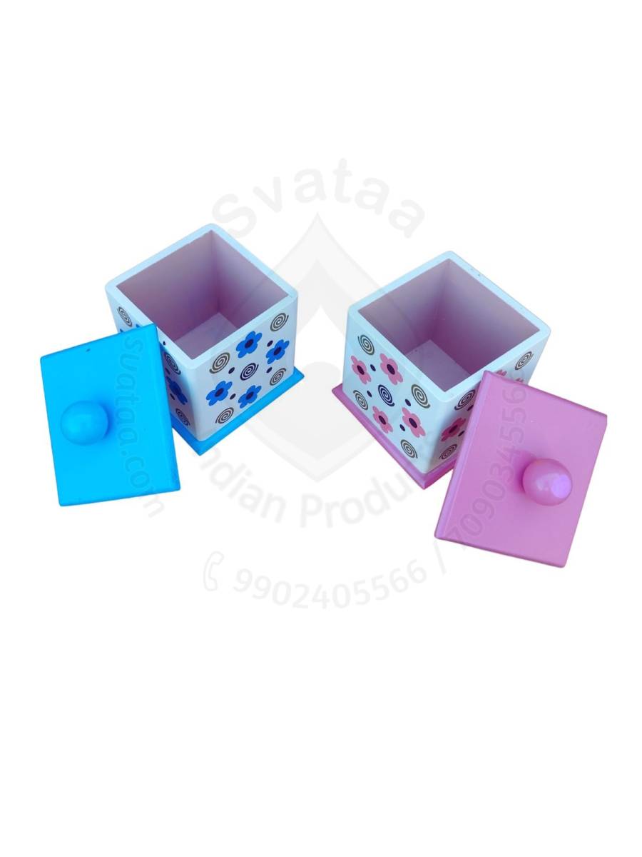 Wooden Candy Box | Storage Box - Floral Print - Pack of 1 - Assorted Color