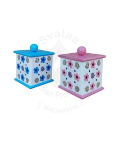 Wooden Candy Box | Storage Box - Floral Print - Pack of 1 - Assorted Color