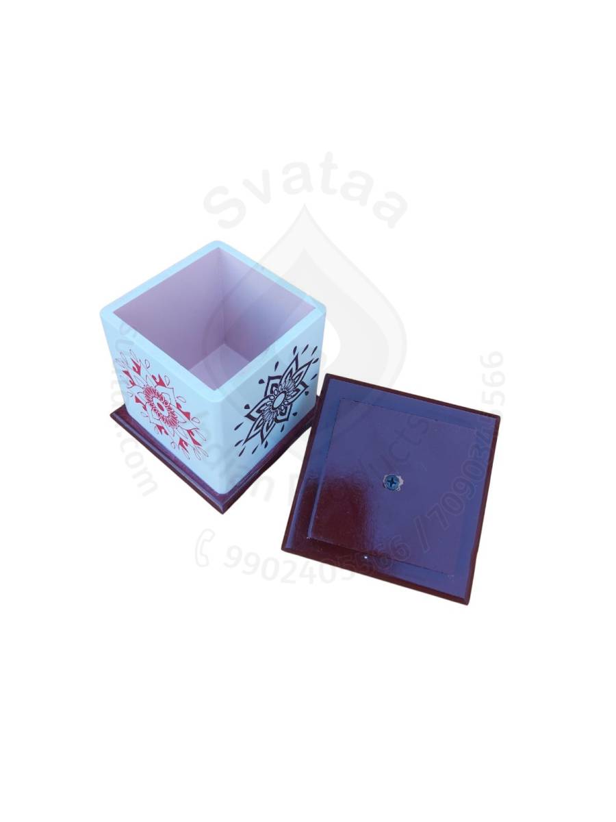 Wooden Candy Box | Storage Box - Mandala Print - Pack of 1 - Assorted Color
