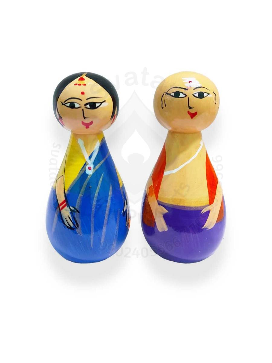 Pair Doll - Pujari - 4.5 inch - Purple
