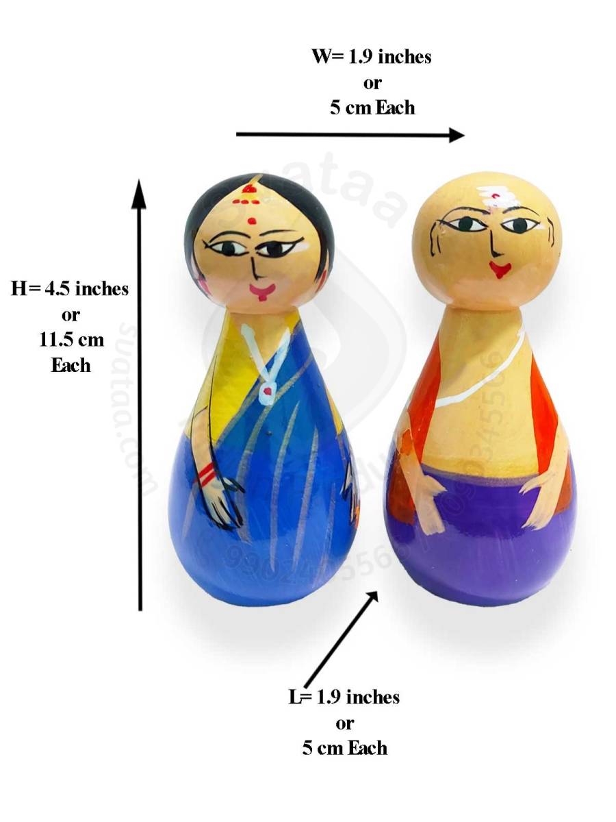 Pair Doll - Pujari - 4.5 inch - Purple
