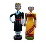 Pair Doll - Traditional Indian Couple - 9.5 inch - Yellow
