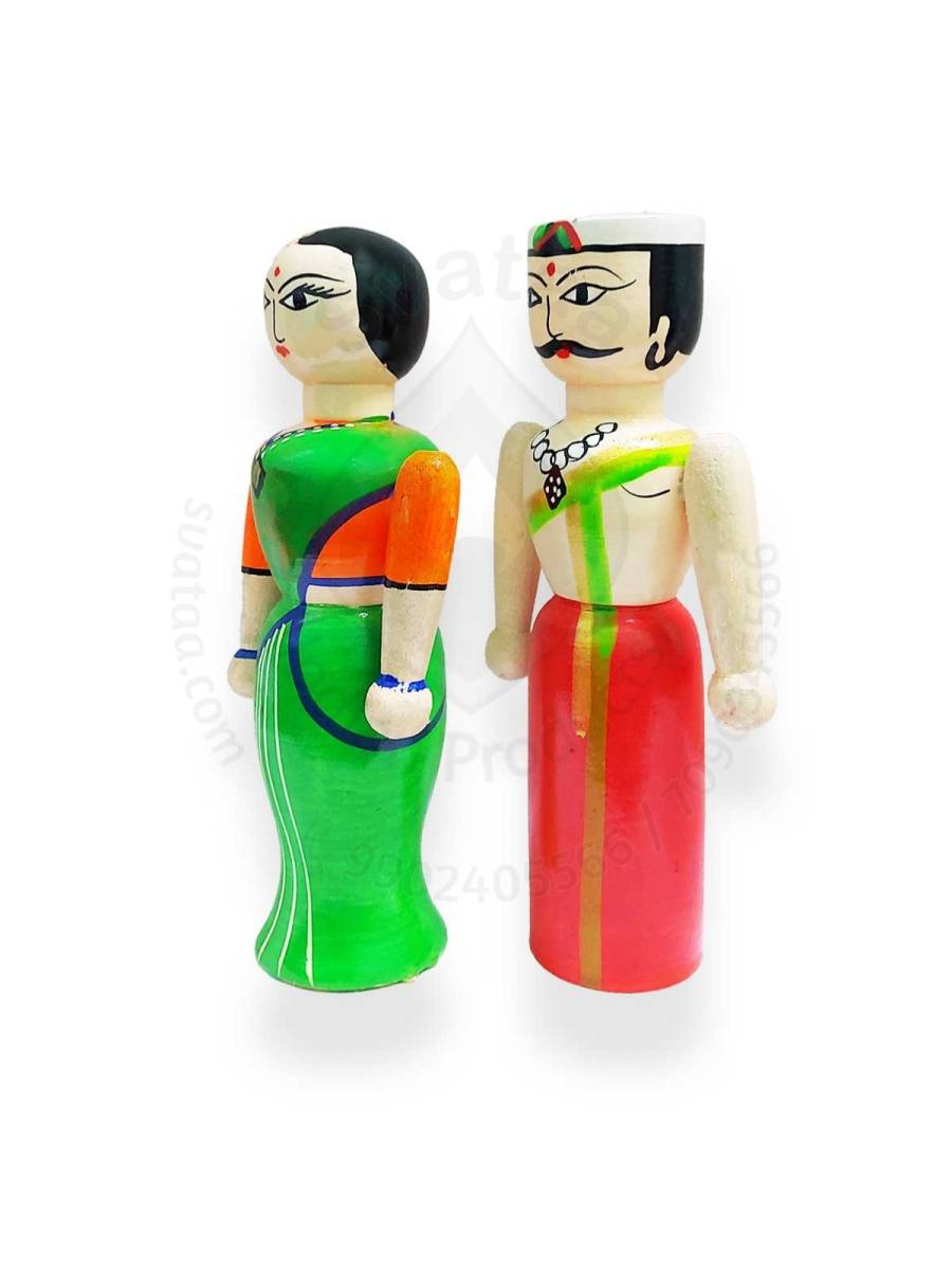 Pair Doll - Traditional - 6.5inch&nbsp;-&nbsp;Red Green

