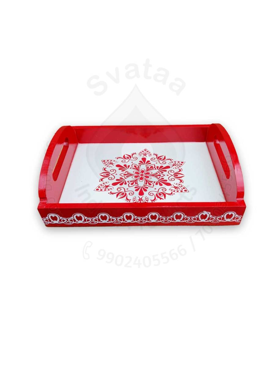 Wooden Serving Tray - Small - Assorted Color - 6x8 inches
