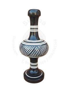 Wooden Vase - Abstract Art - Black & White
