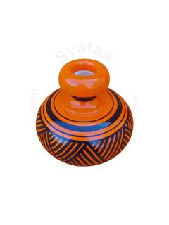 Wooden Vase - Abstract Art - Orange
