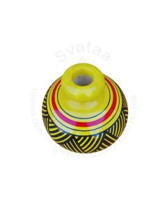 Wooden Vase - Abstract Art - Yellow
