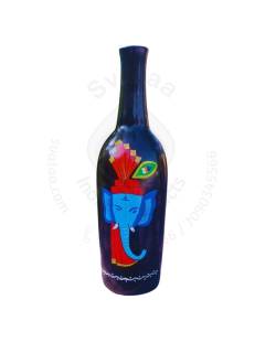 Wooden Vase - Tribal Art Ganesha
