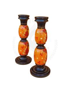 Wooden Vase - Set of 2 - Tribal Art Krishna
