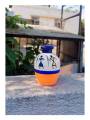 Wooden Vase - Warli Art - Small - White & Orange