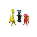 Toy - Wooden Animals - Giraffe, Bear, Dog - Set of 3