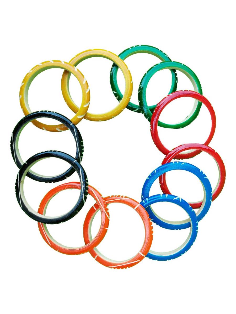 Wooden Bangles - Multicolor