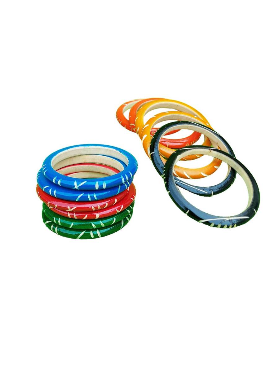 Wooden Bangles - Multicolor